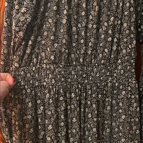 Knox Rose Black and White Floral Long Sleeve Maxi Dress - Picture 5 of 9